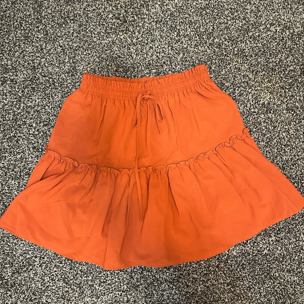 Orange Ruffled Skirt